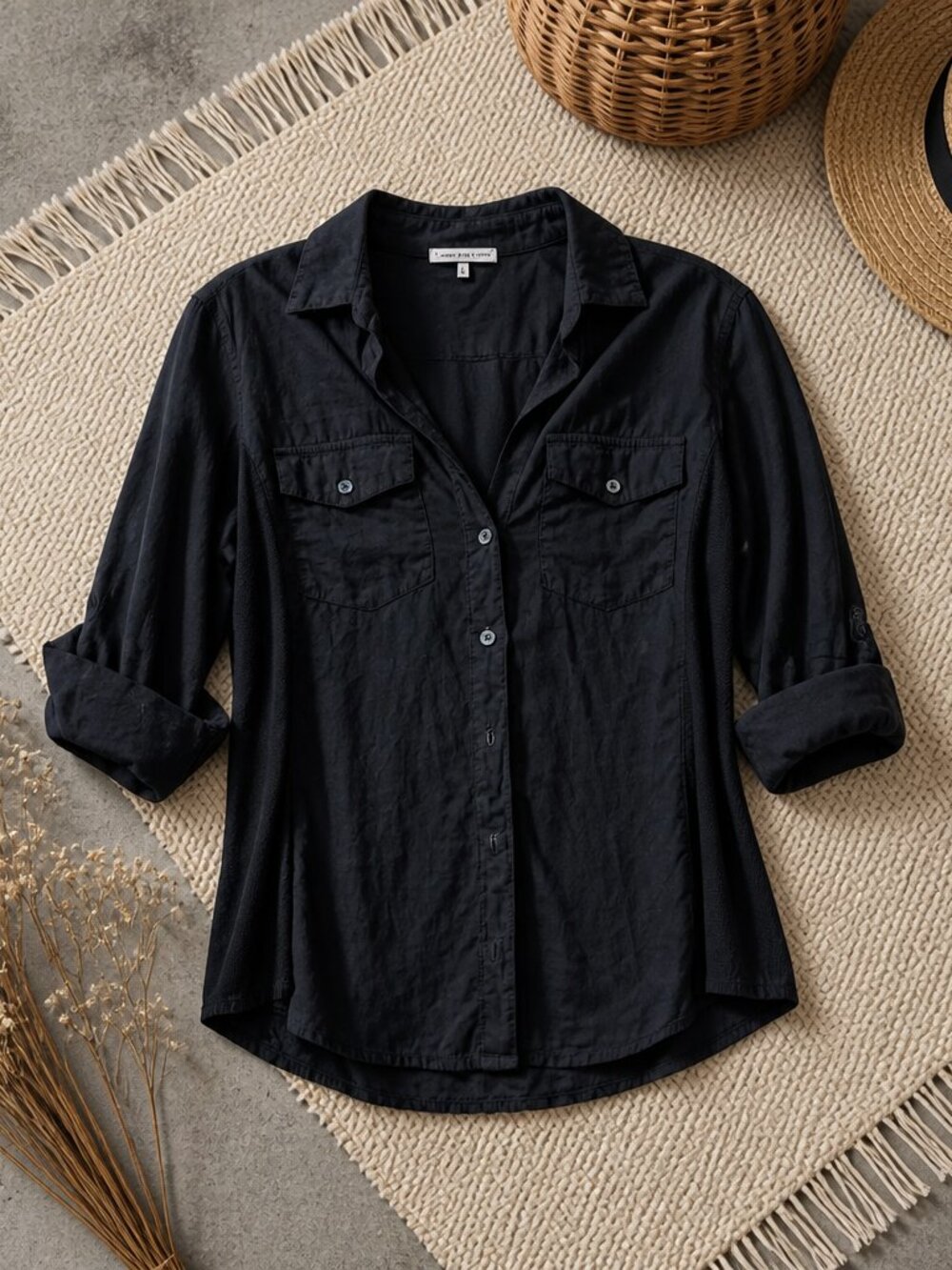 James Perse Black Utility Shirt Size 2 (M)